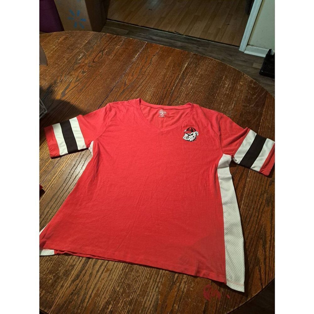 Georgia Bulldogs Knights Apparel Rivalry Threads 91 Womens XL 16/18 V-Neck Tee